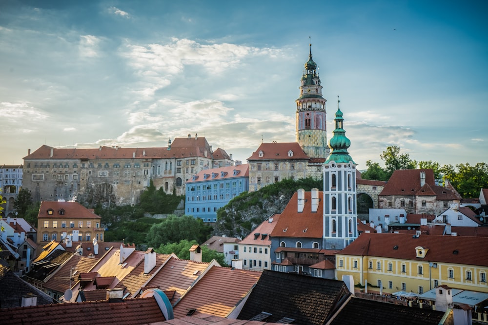 Český Krumlov with many buildings