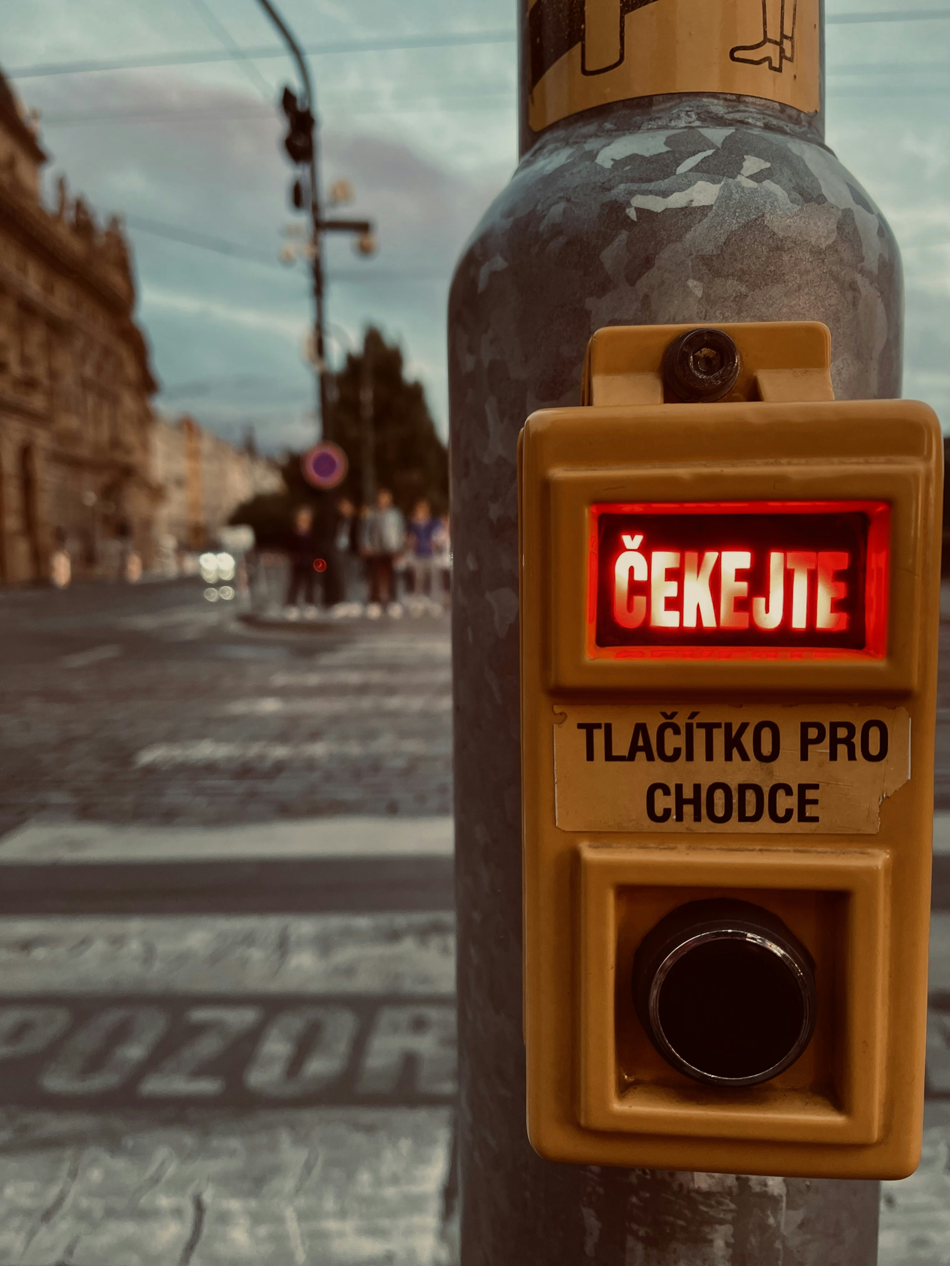 a yellow meter on the street