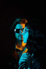 a man and woman kissing