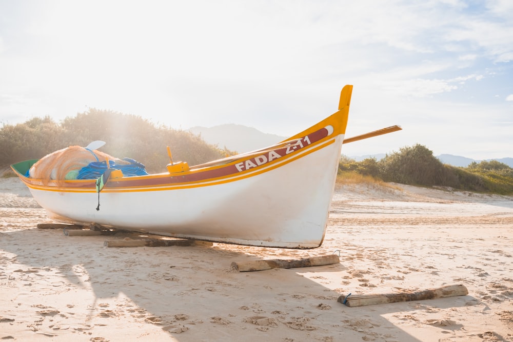 a boat on the beach