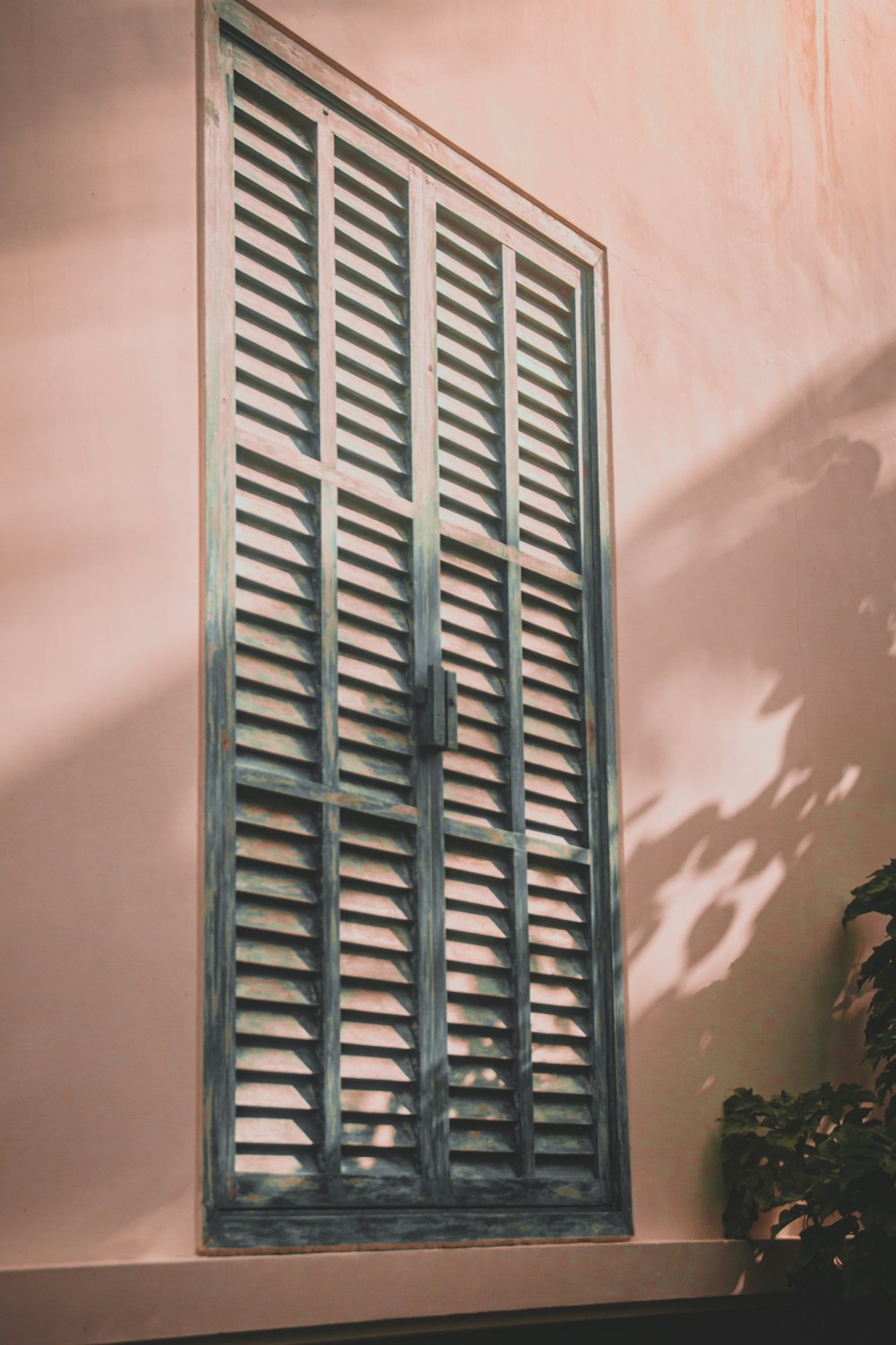 a window with blinds