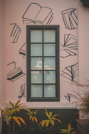 a window with a cat in it