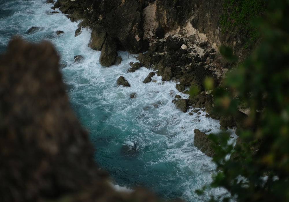 a river flowing through rocks