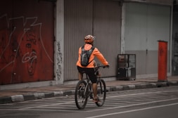 a man riding a bicycle