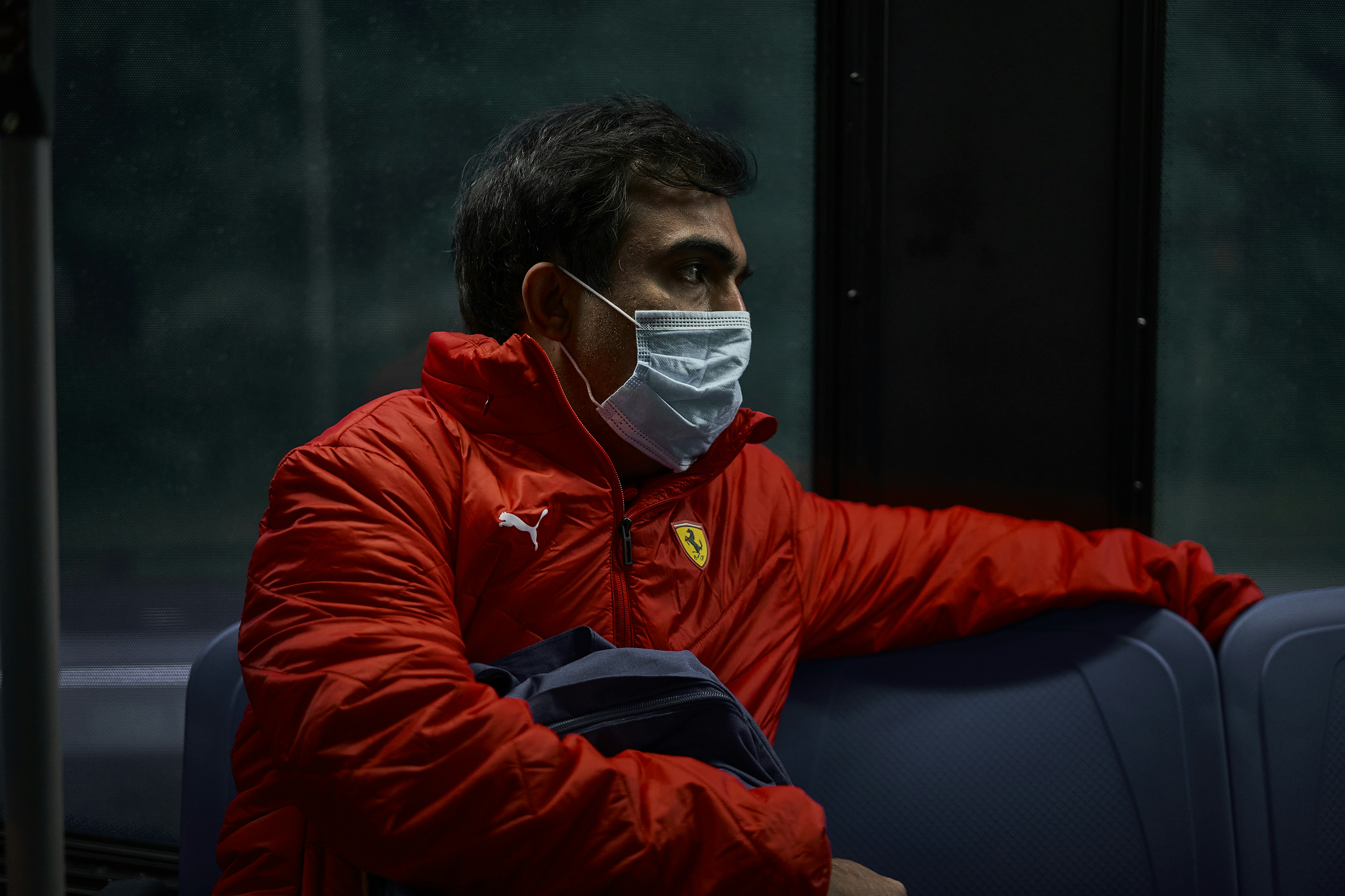 a man wearing a mask