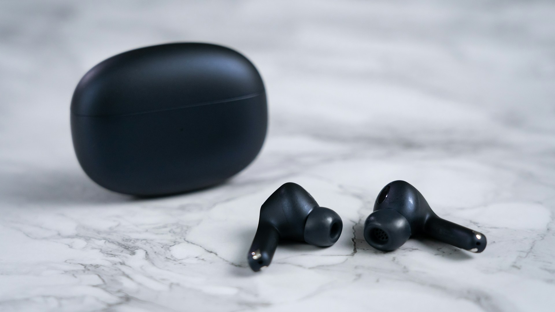 a pair of black headphones
