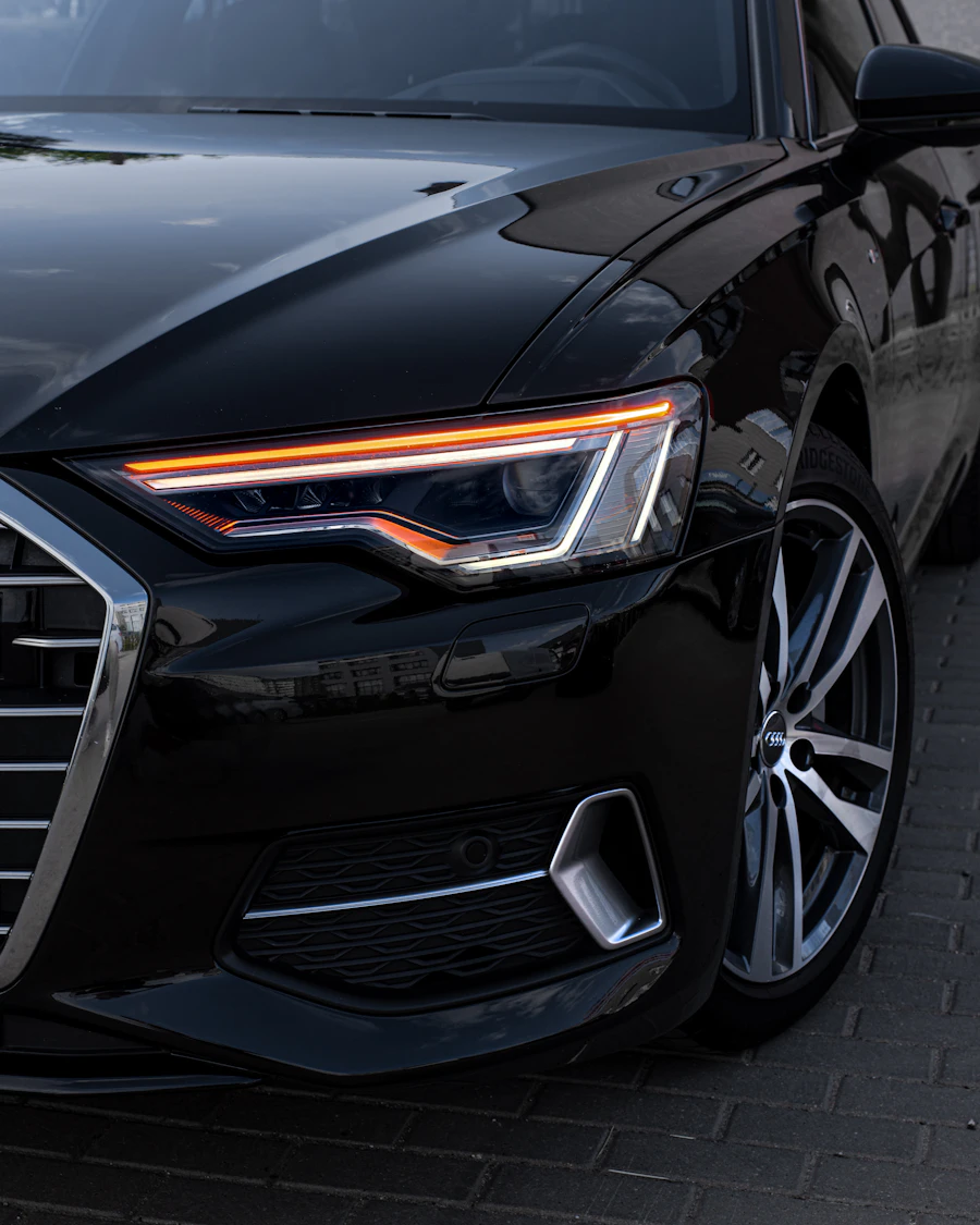 Powłoka ceramiczna — Audi, przód pojazdu po zabiegu