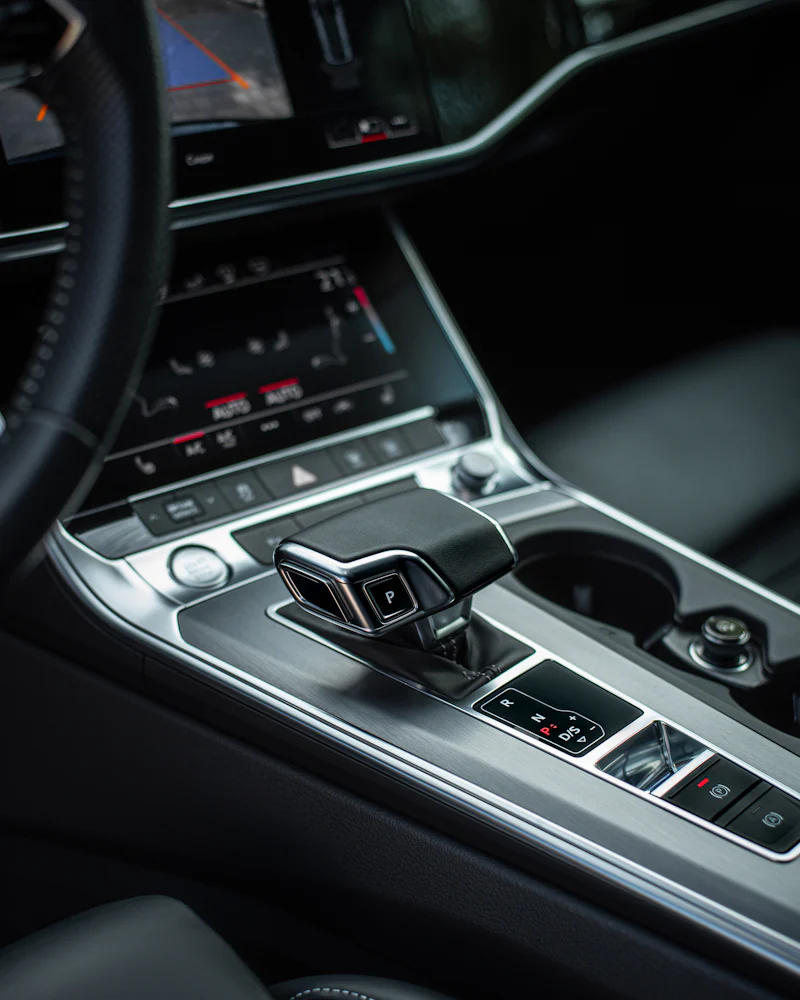 Car dashboard with digital infotainment display