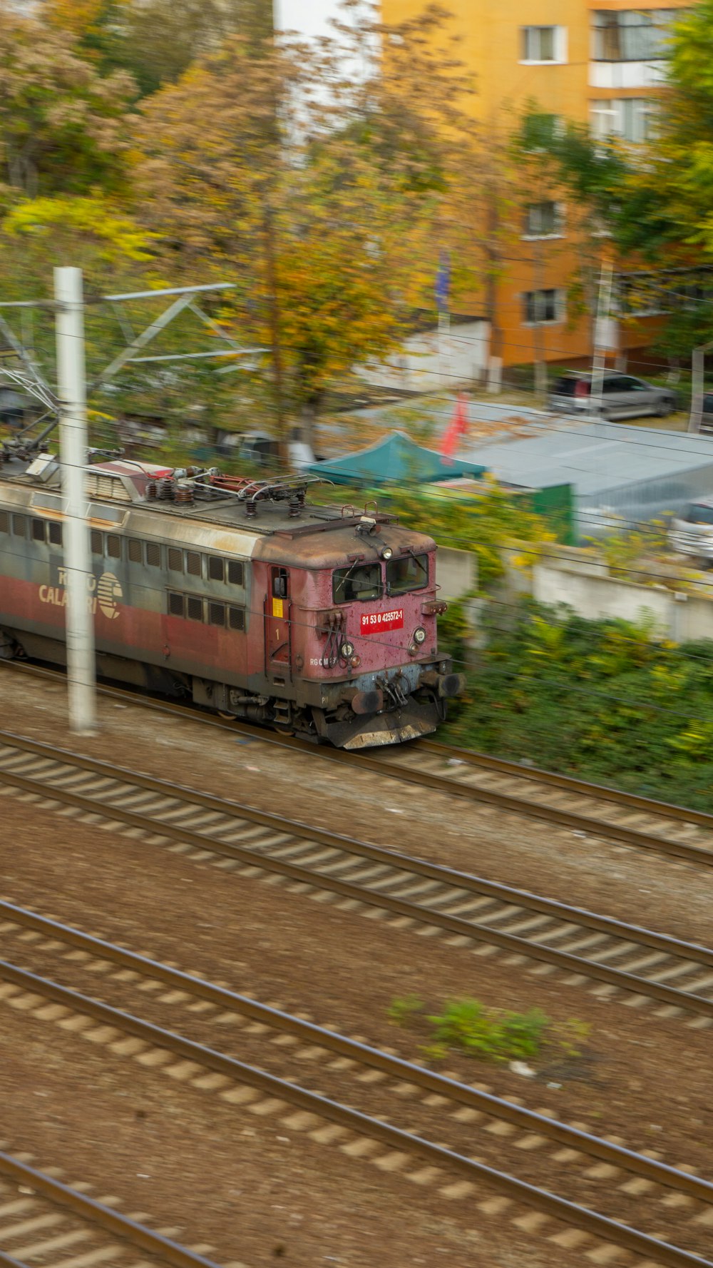 a train on the railway tracks