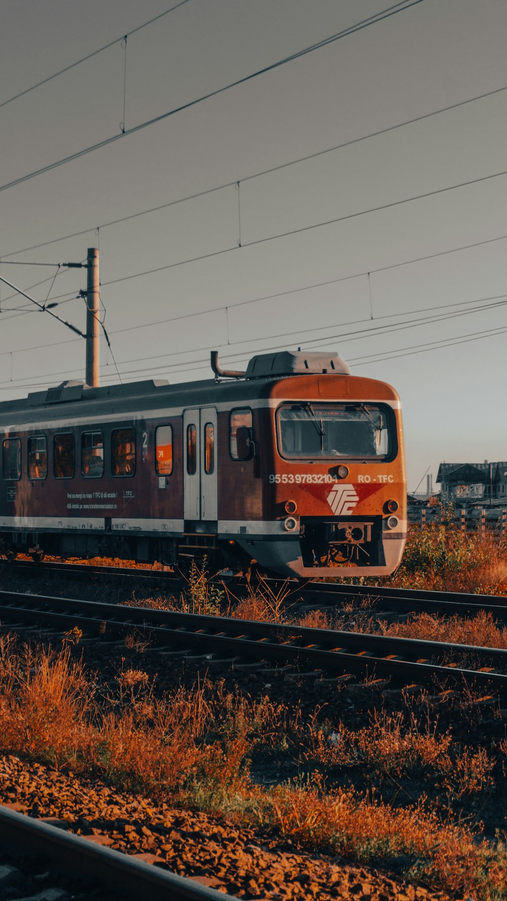 a train on the railway tracks