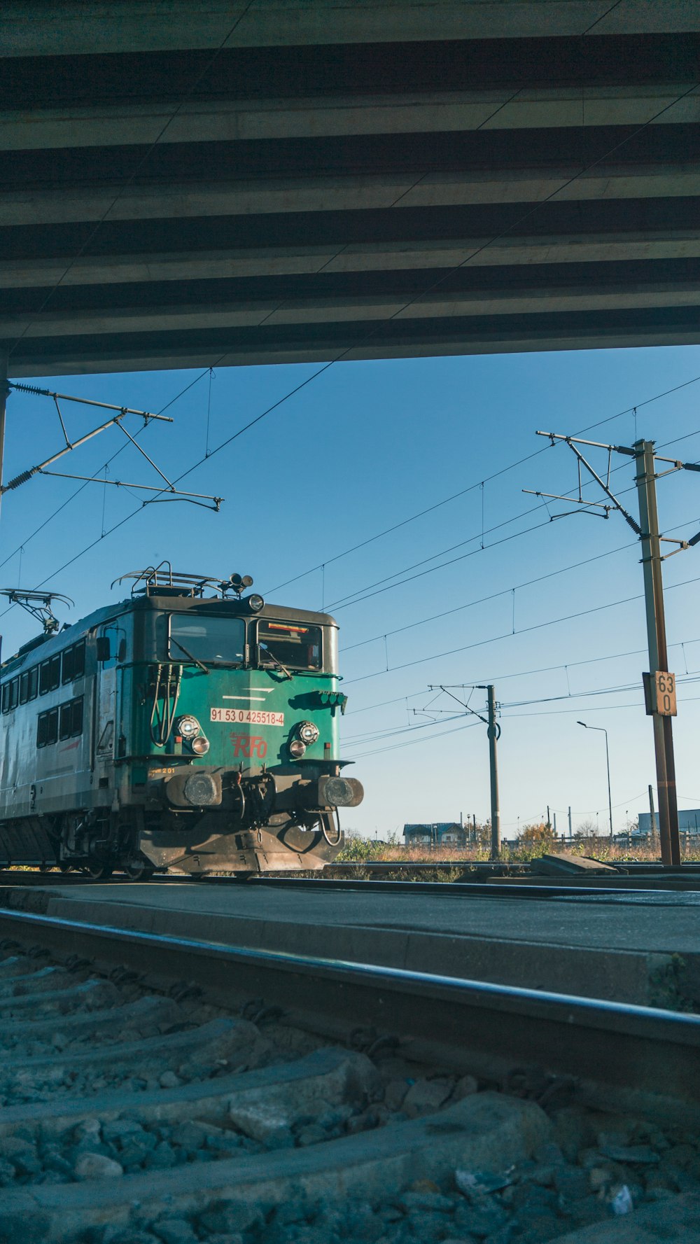 a train on the railway tracks