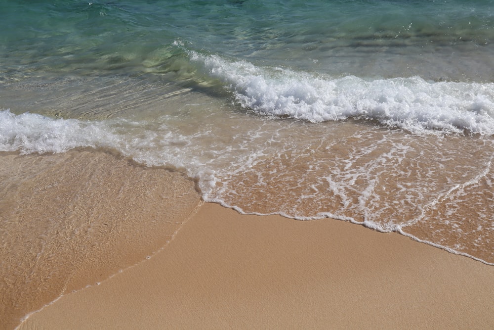 waves crashing on a beach