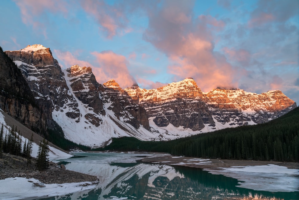 a snowy mountain landscape