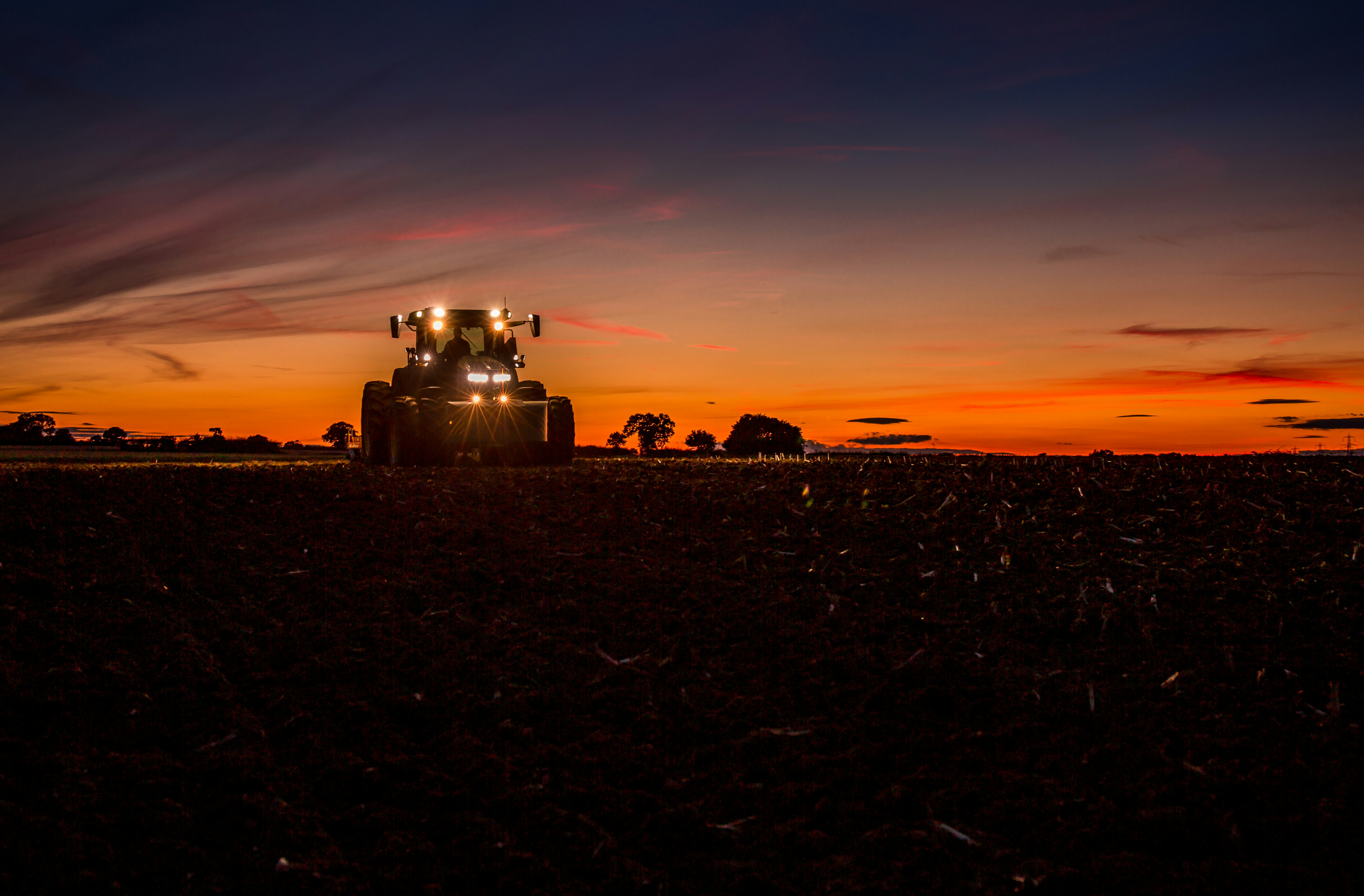 a tractor in a field