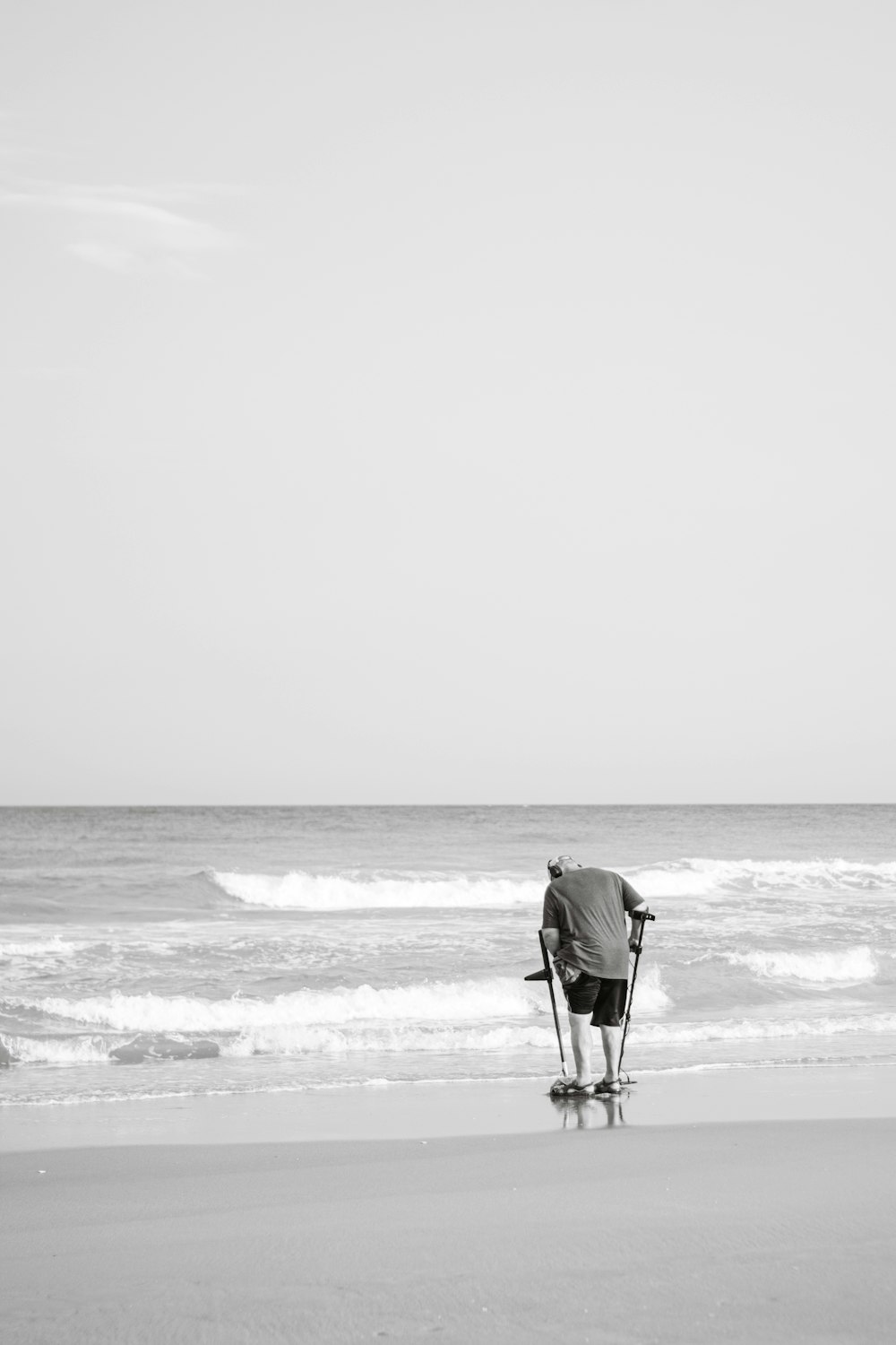 a person walking on the beach