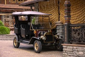 a small car with hay on top