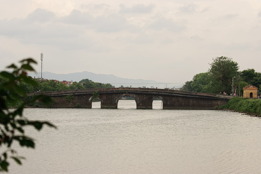 a bridge over a river