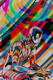 a colorful drawing of a person