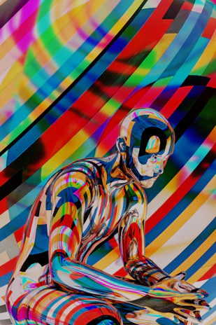 a colorful drawing of a person