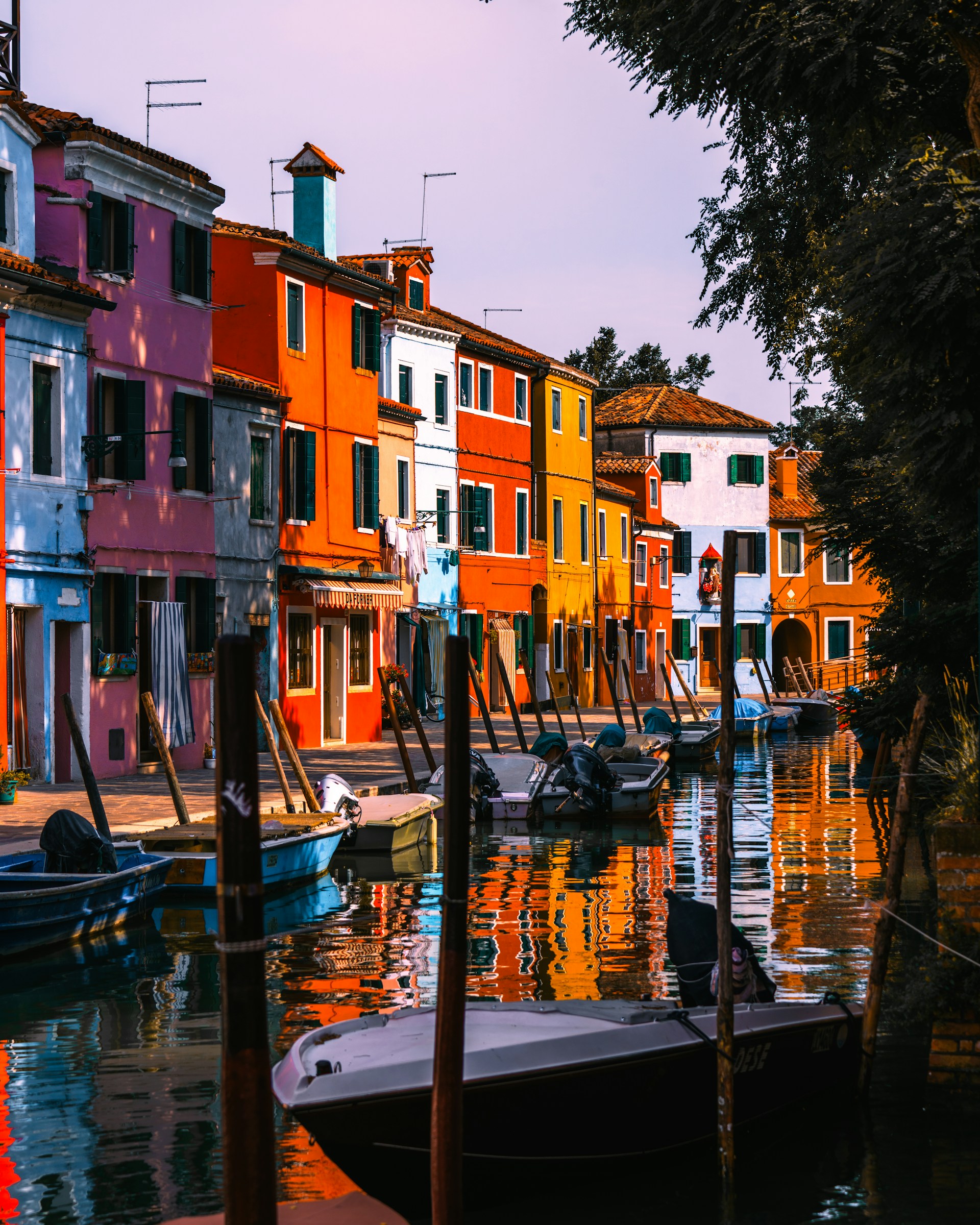 a row of colorful buildings