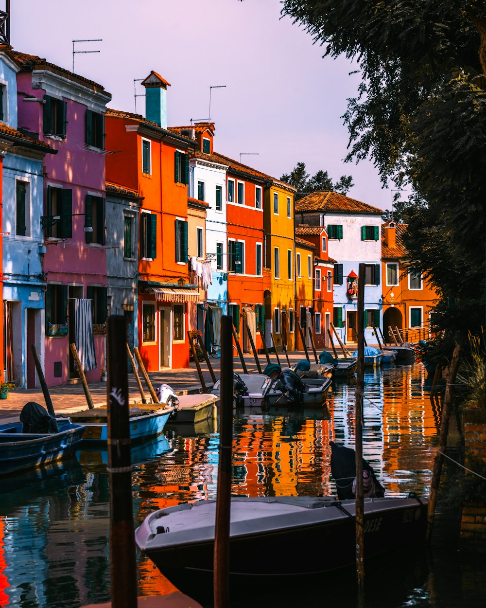 a row of colorful buildings