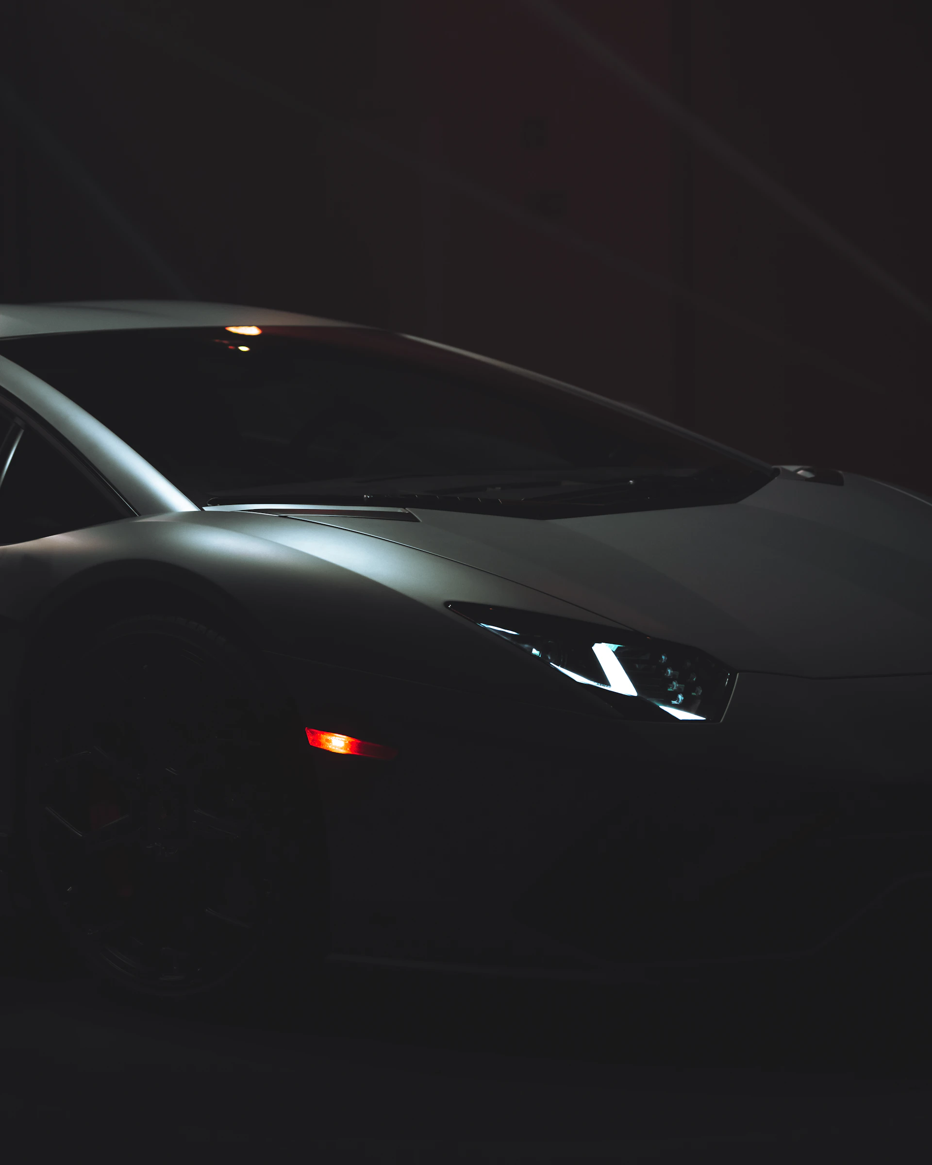 a car with its headlights on
