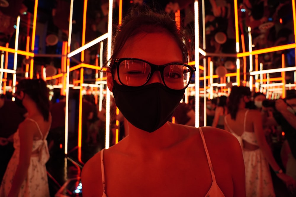 a person wearing a mask