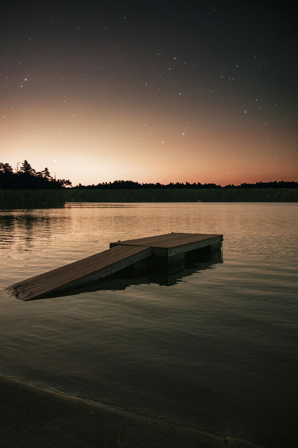a dock in a lake