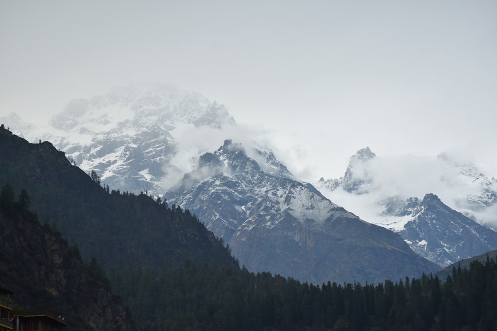 a mountain with snow