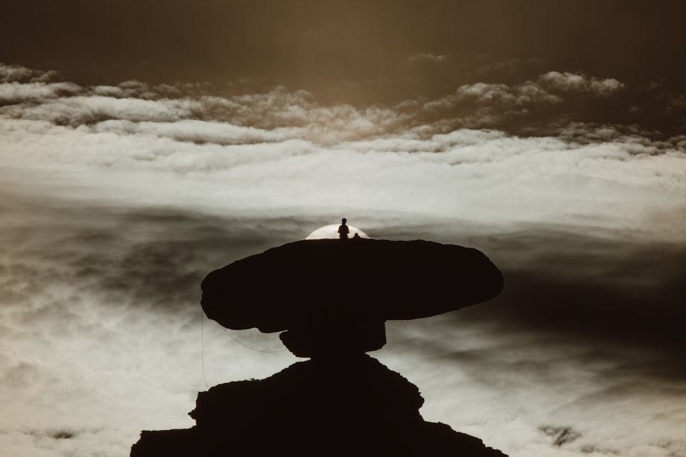 a person standing on a rock