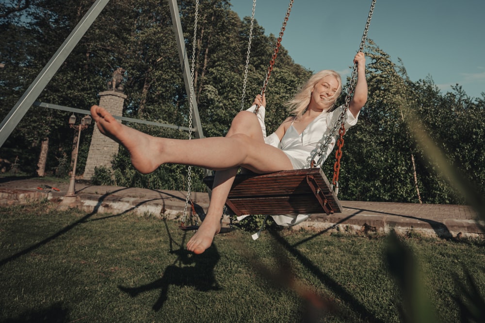 a person on a swing
