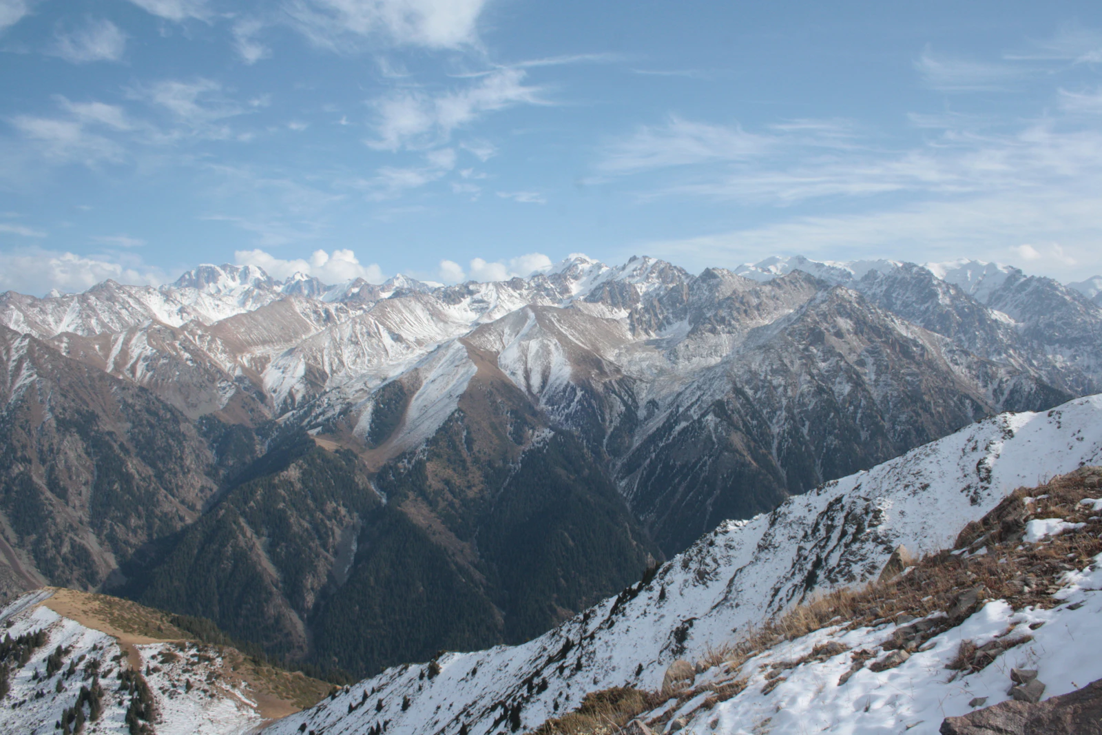 Snowy mountains near Almaty