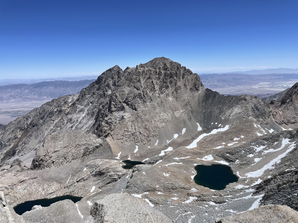 a mountain with snow