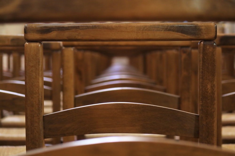 a wooden table with a wooden frame