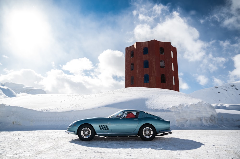 a car parked in the snow