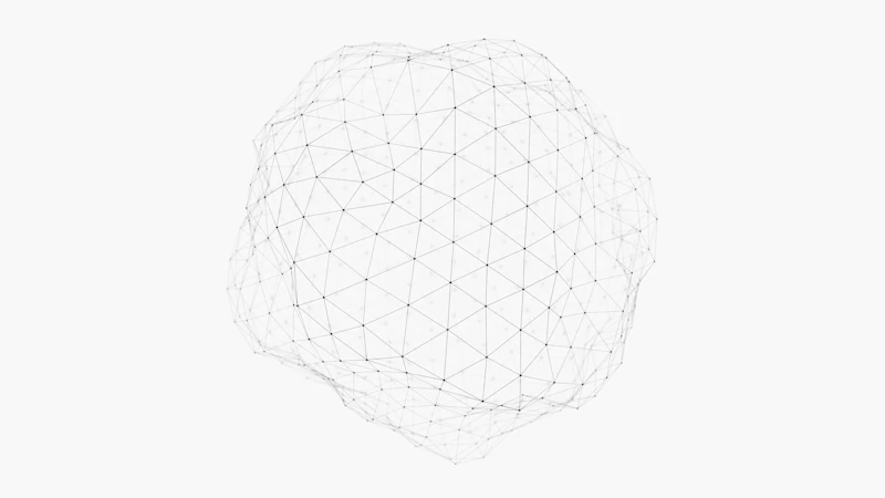 Spherical wireframe of dots and lines