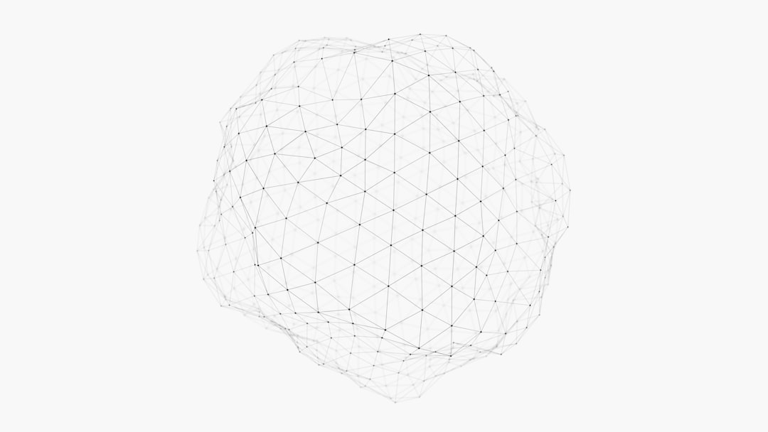 a white sphere with a black background, Abstract sphere geometric connect lines and dots.