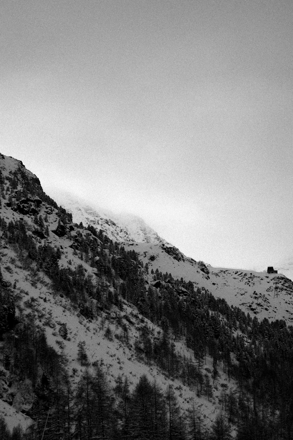 a mountain with snow