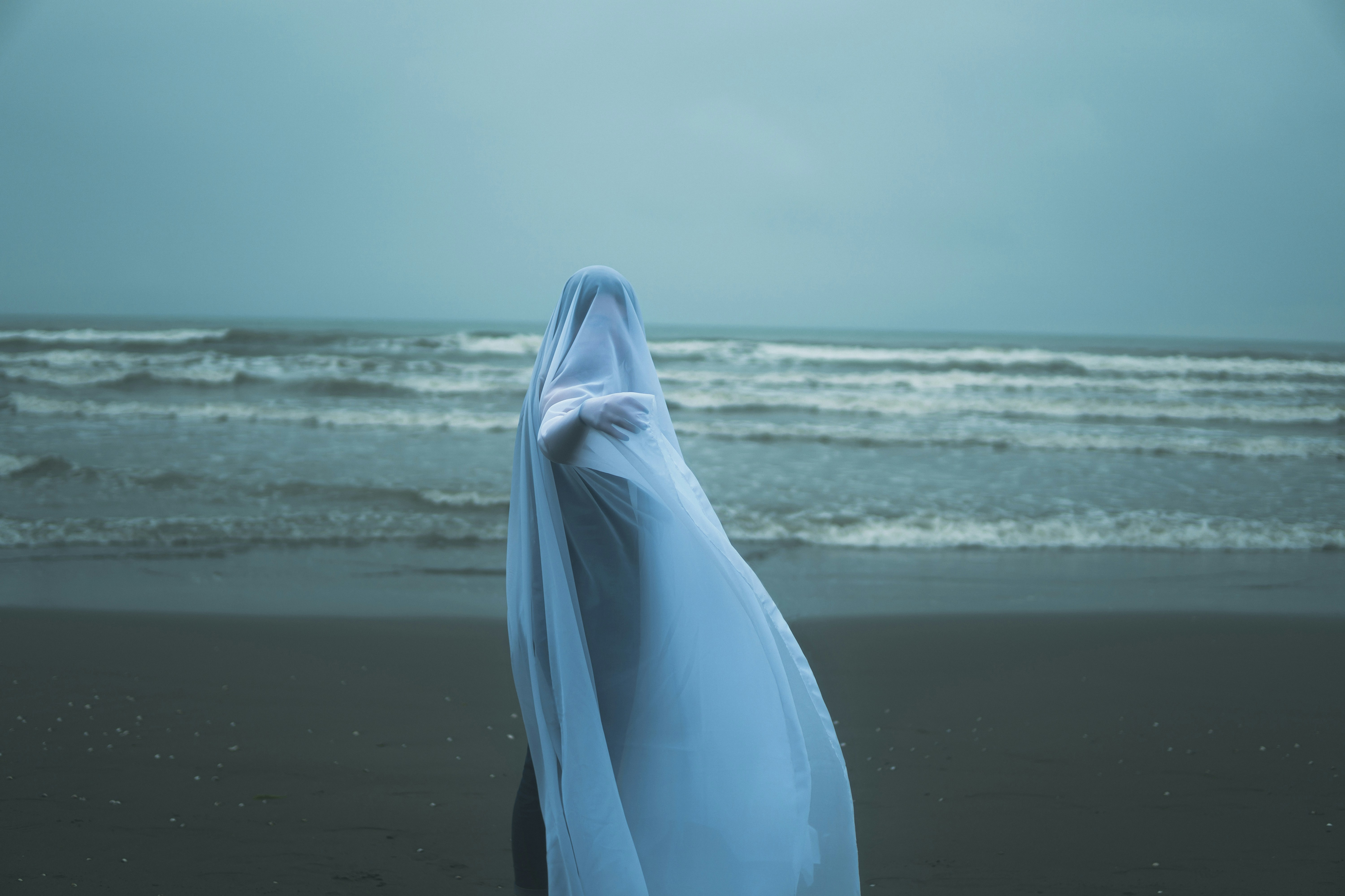 A white object on a beach