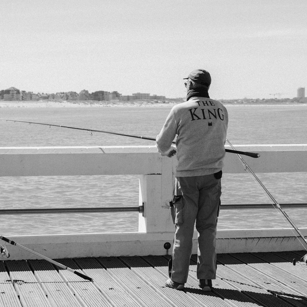 a man standing on a dock