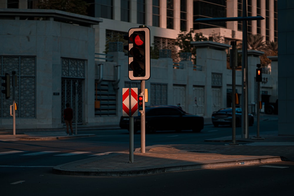 a traffic light is red