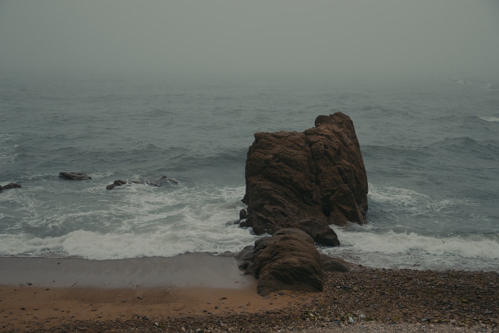 a rock on a beach