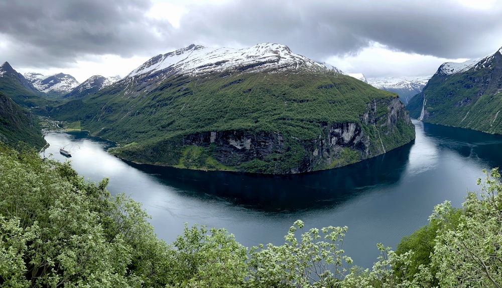 Geirangerfjord surrounded by mountains