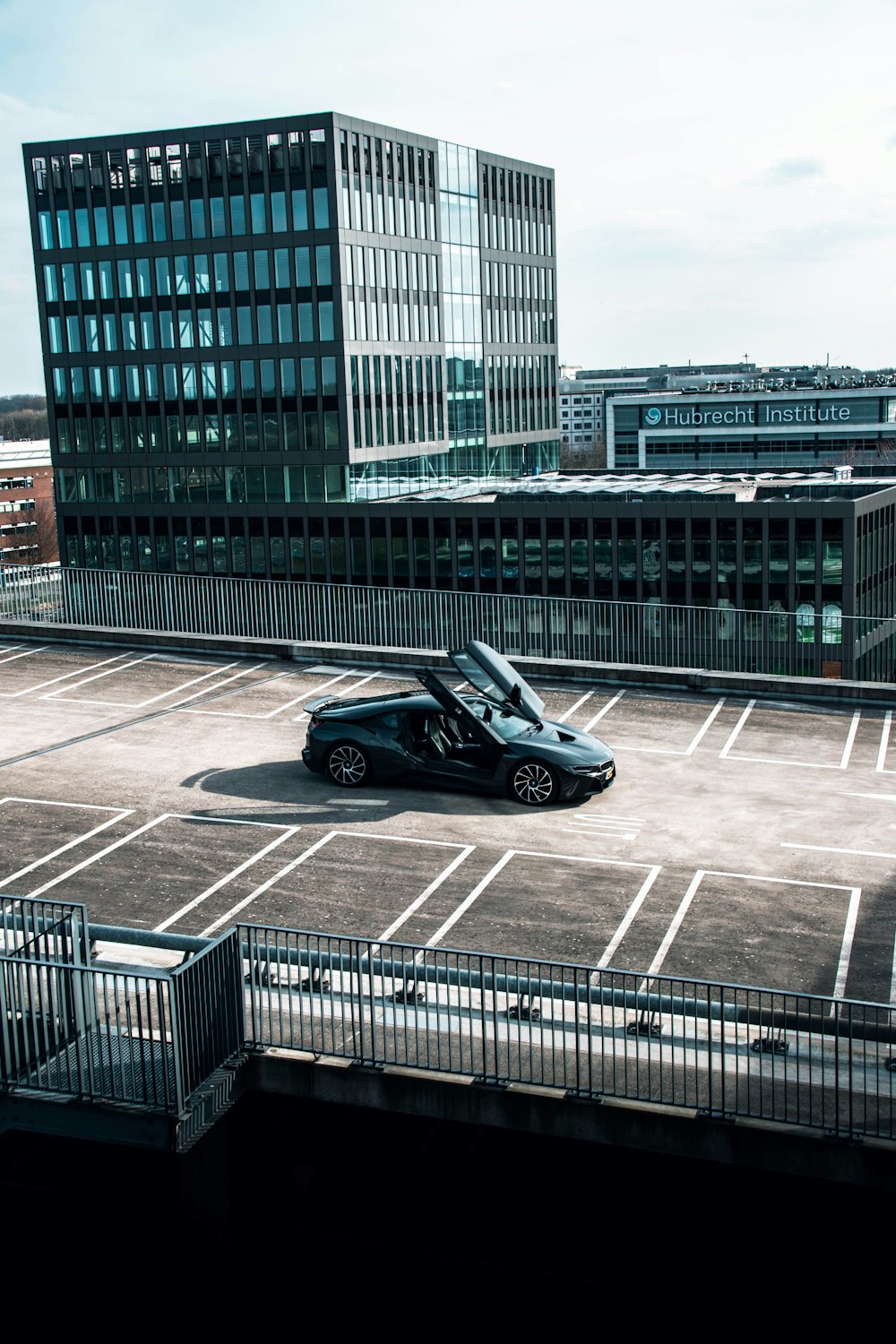 a car parked in a parking lot