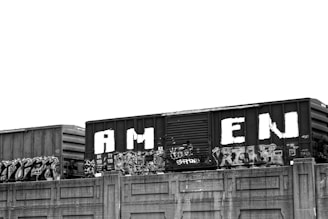 a train with graffiti on it