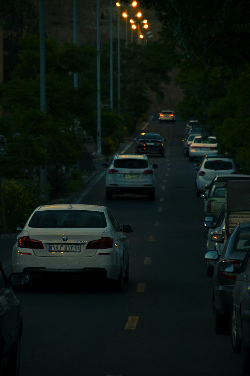 a group of cars on a road