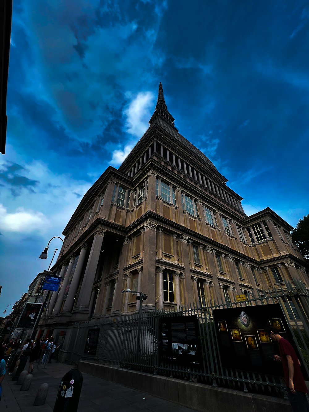 a large building with a tower