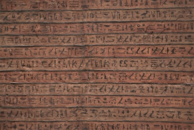 A detailed close-up of ancient hieroglyphs carved into the walls of a tomb in Asasif.