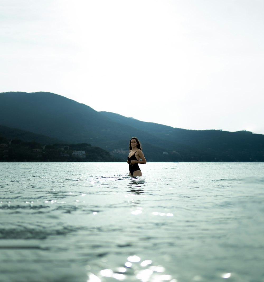 a man standing in water