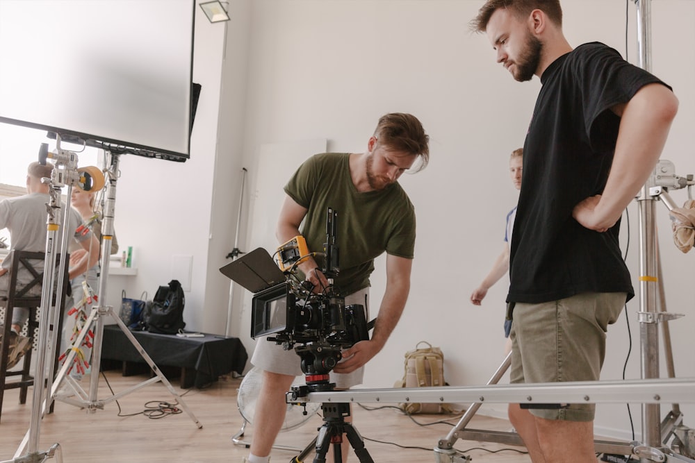 a man using a camera